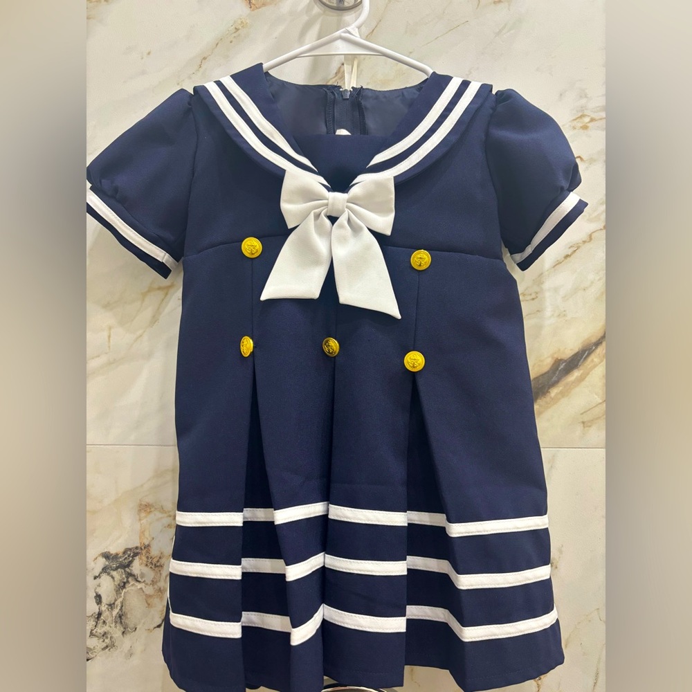 Sailor dress toddler girls size 2T like new